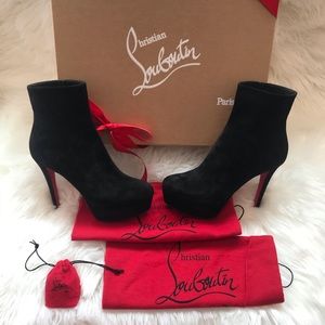 Authentic CHRISTIAN LOUBOUTIN Bianca Suede Booties